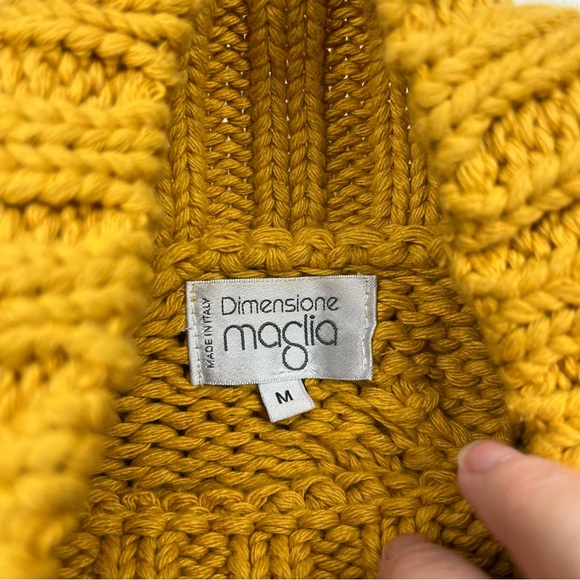 Dimensione Maglia Knit Mock Neck Sweater Cotton Blend Mustard - Picture 2 of 7